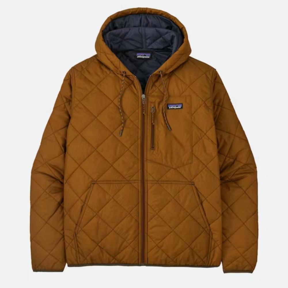 NWOT Patagonia Men's Diamond Quilted Bomber Jacket in Earthworm Brown size Small